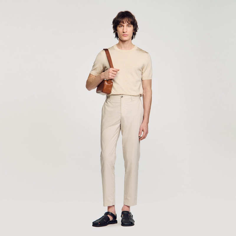 Cotton carrot-cut trousers