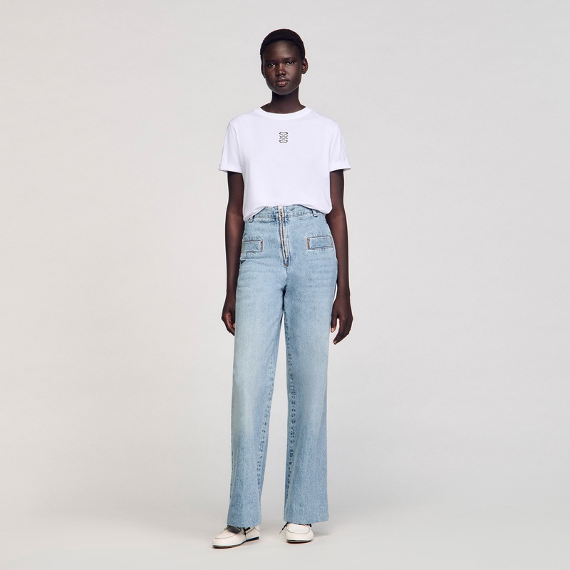 Cotton T-shirt with embroidery