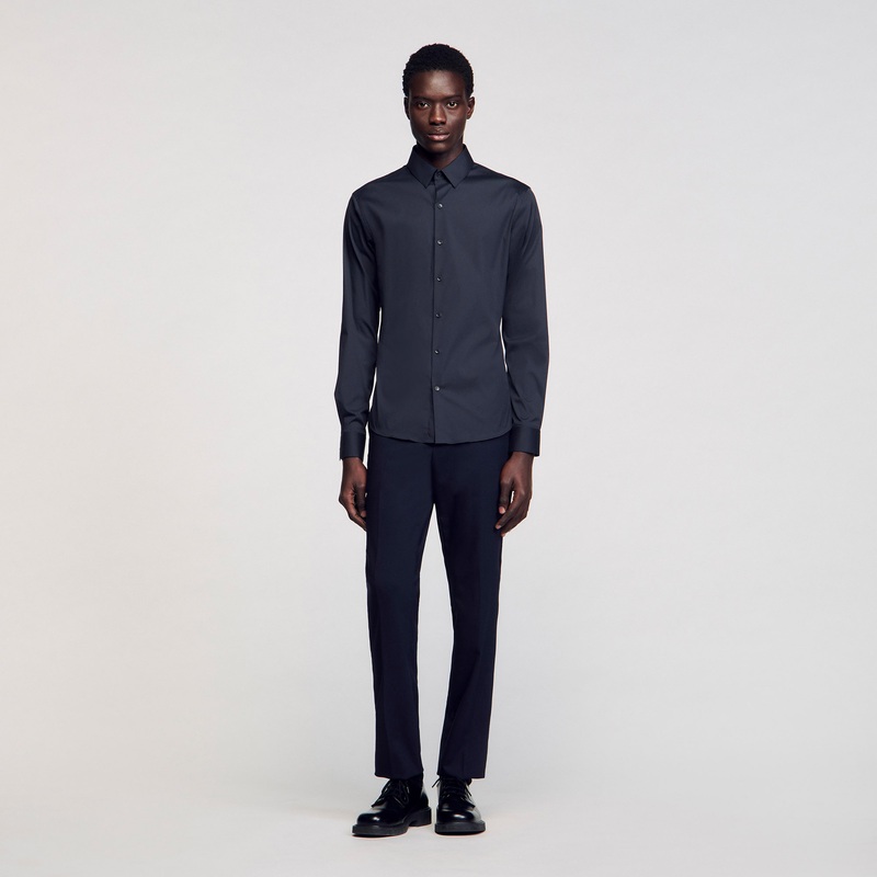 Fitted stretch cotton shirt