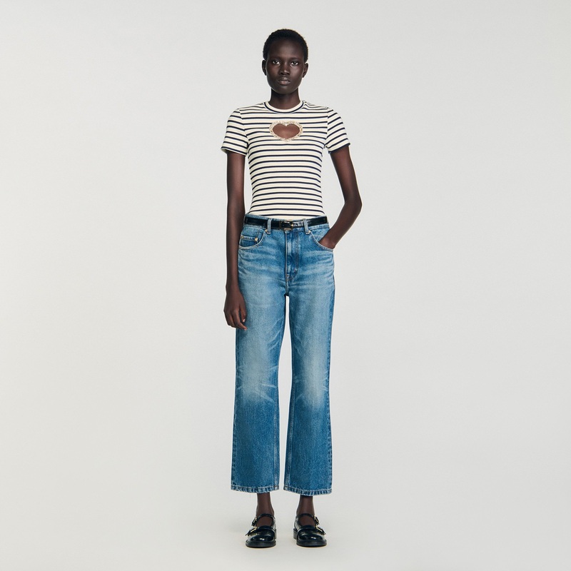 Rhinestone heart T-shirt