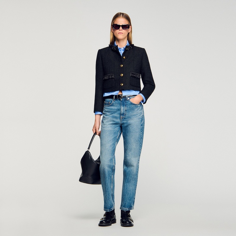 Ruffled tweed jacket