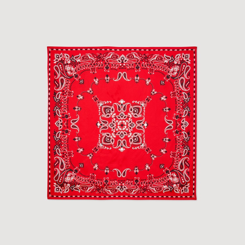 Silk bandana print scarf