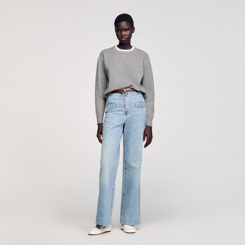 Contrast collar sweater