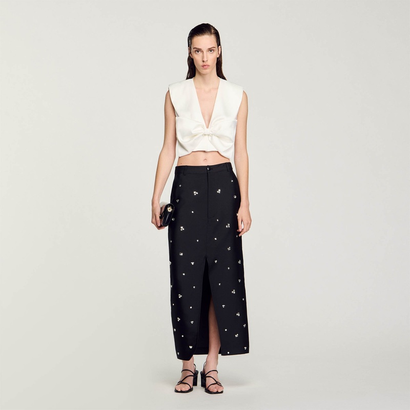 Satin-effect crop top