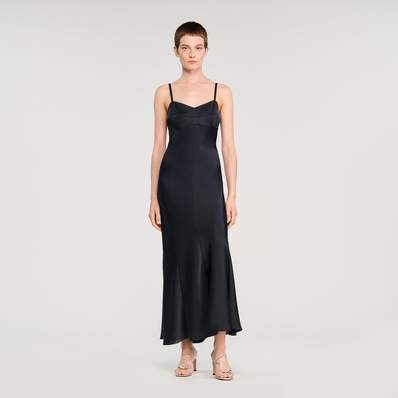 Satin-effect maxi dress