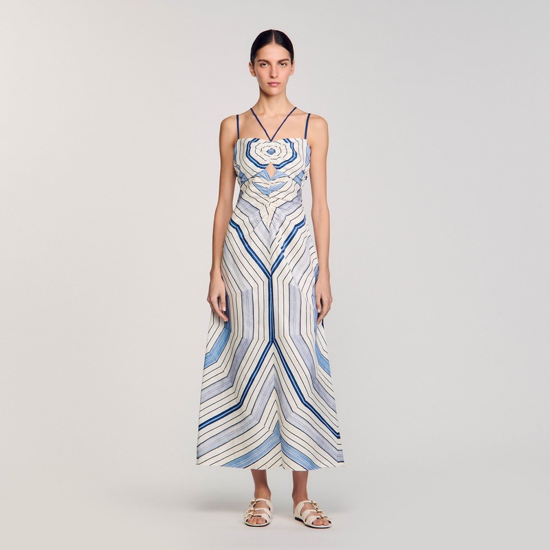 Spiral-motif maxi dress