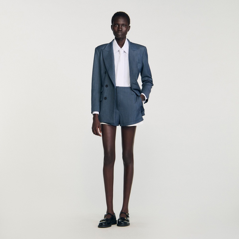 Striped layered shorts