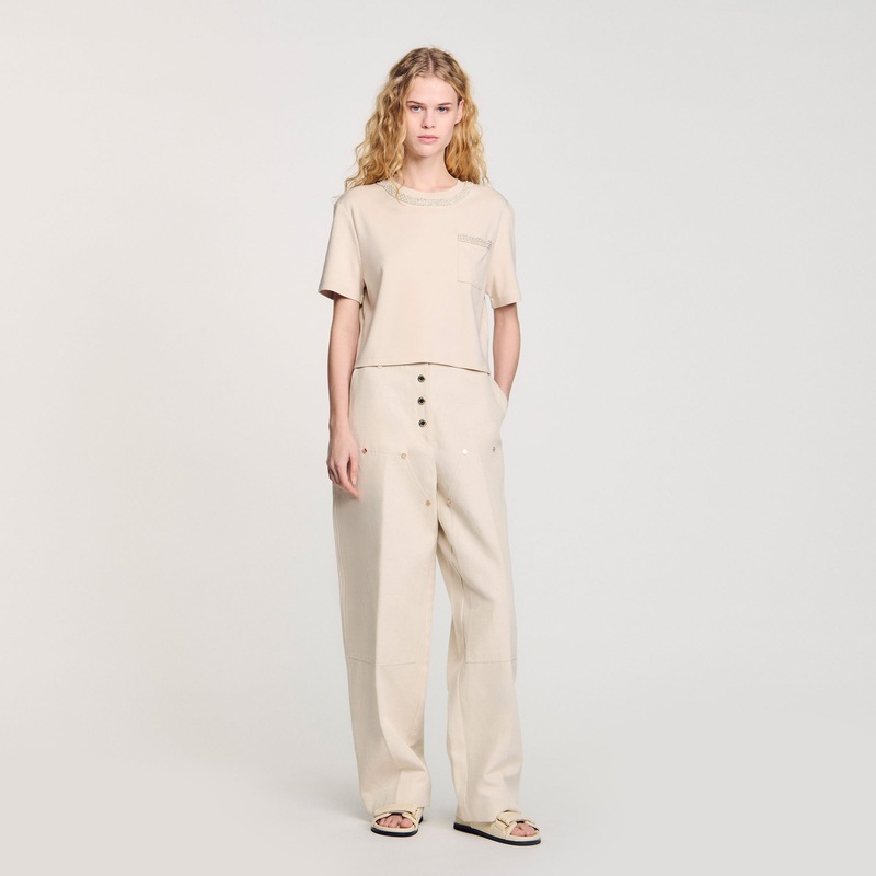 T-shirt with rhinestone details