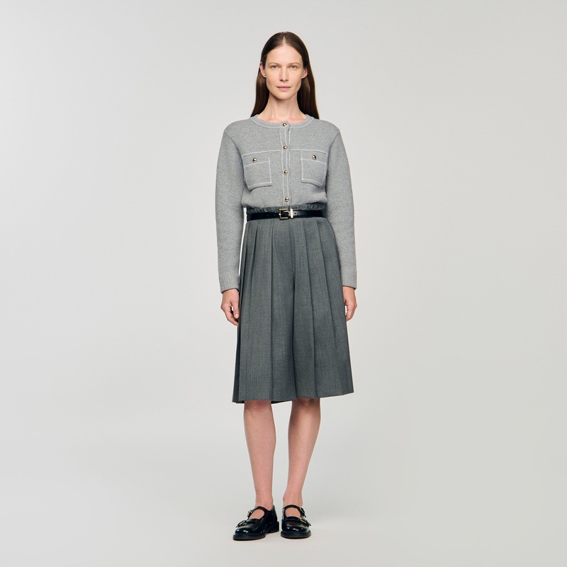 Cardigan with contrast stitching