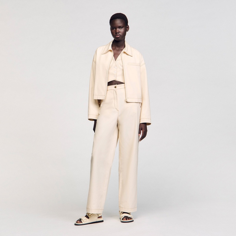 Denim lace-up jacket