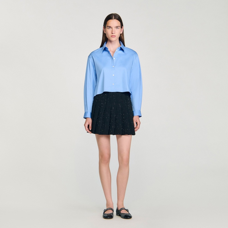 Embellished tweed mini skirt