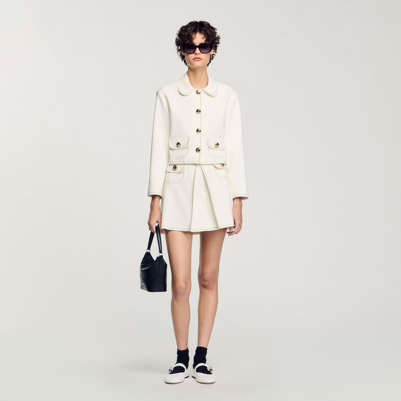 Mini box-pleated skirt