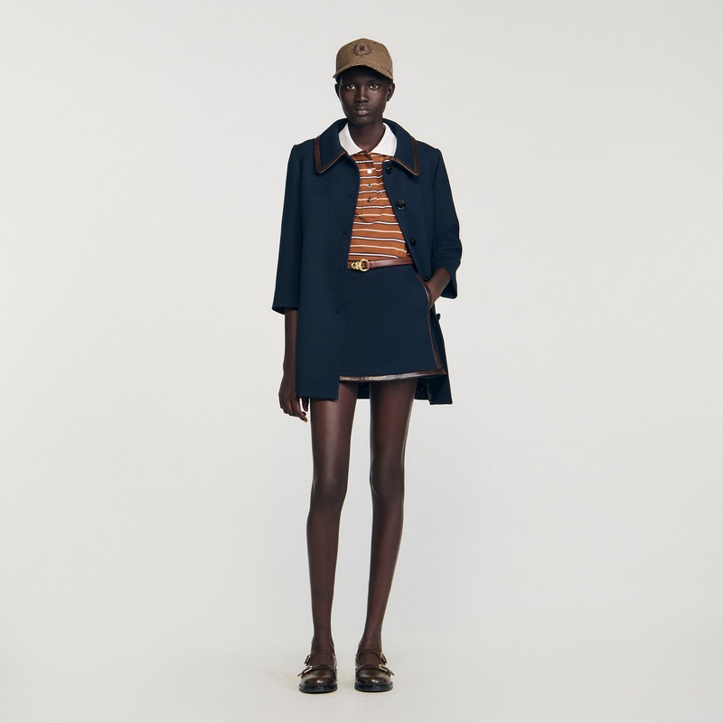 Mini skirt with leather bands