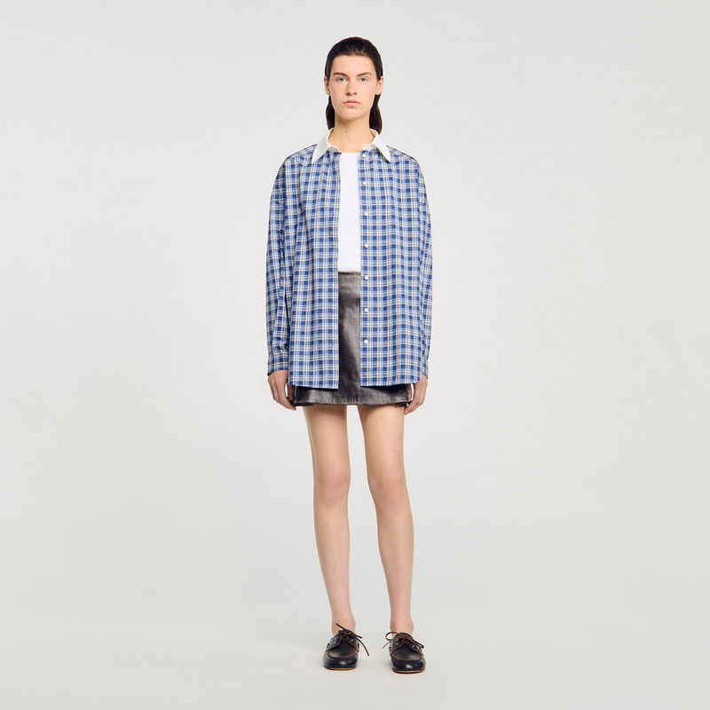 Rhinestone checkered shirt
