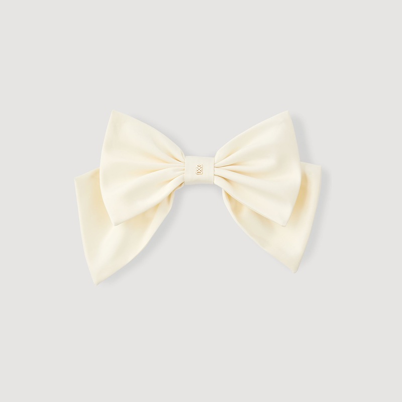 Satin bow barrette