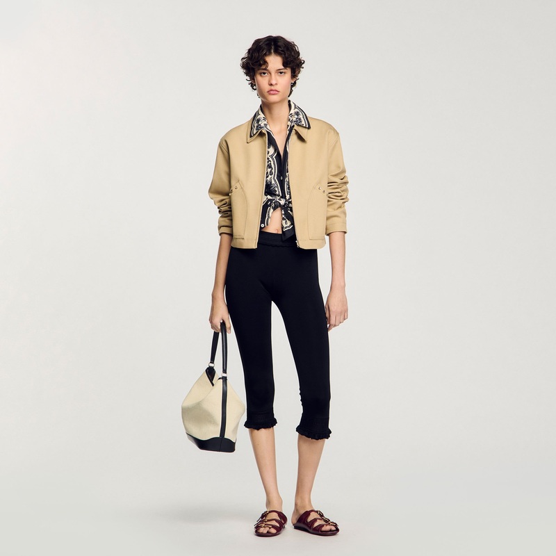 Short jacket with rhinestone details