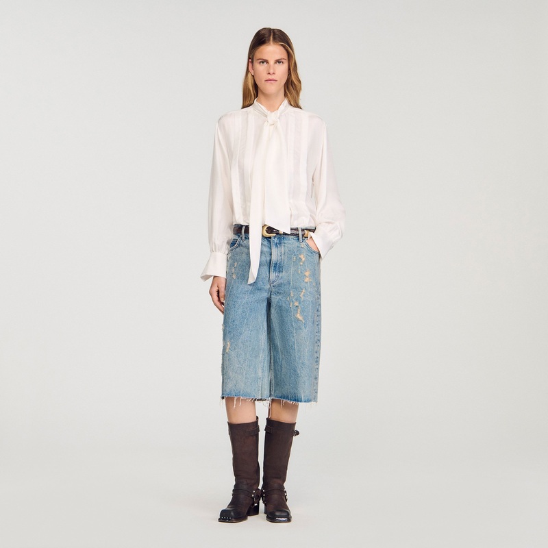 Silk lavallire shirt