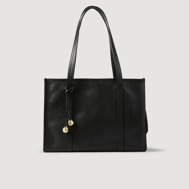 Soft leather tote bag