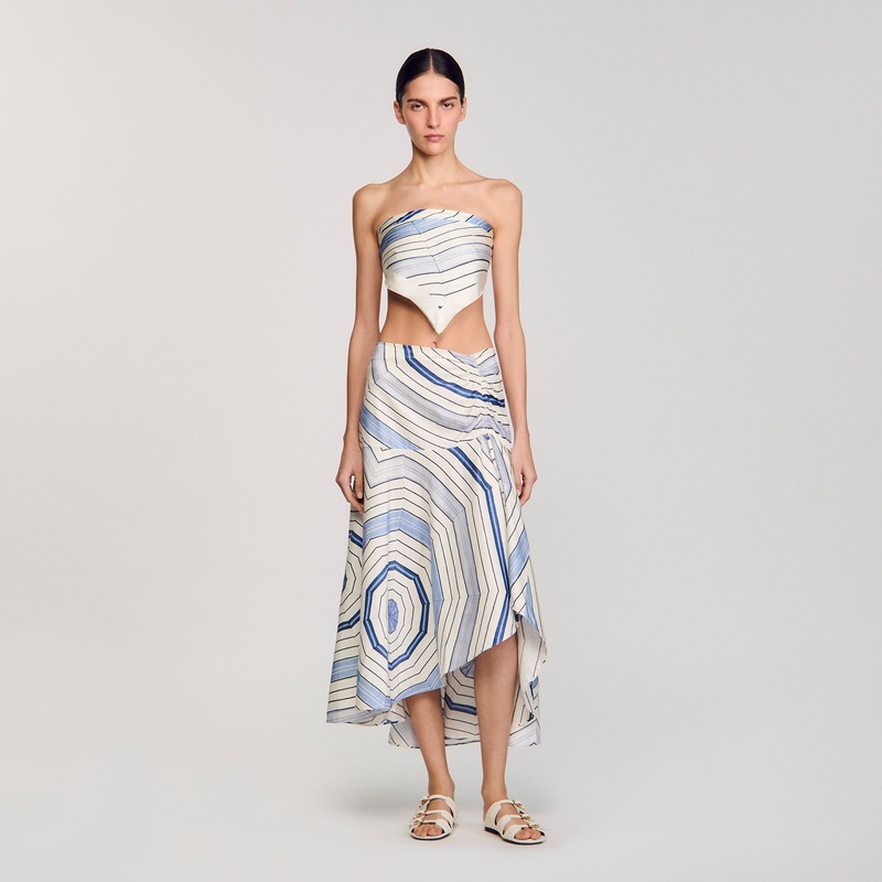 Spiral-motif maxi skirt