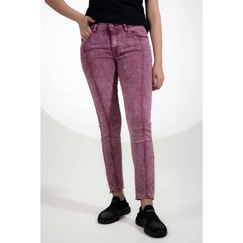 Women’s Chic Acid Washed Skinny Denim Pants