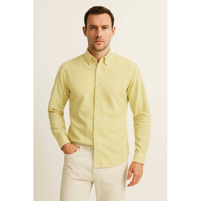 Eternity Men’s Slim Fit Candy Striped Casual Shirt