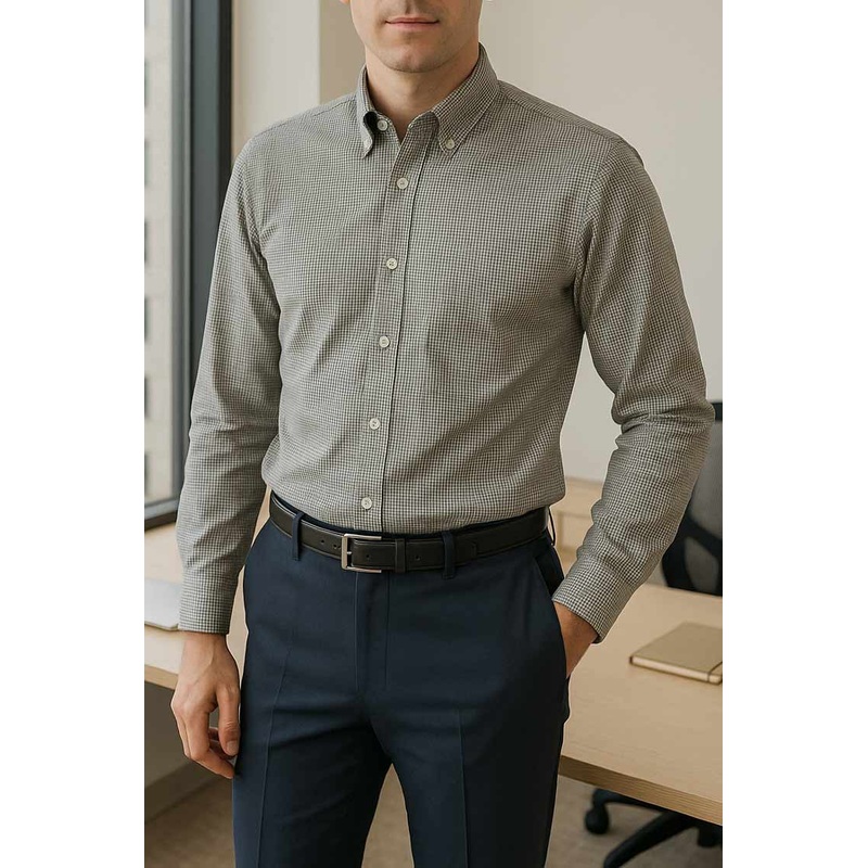 Eternity Men’s Slim Fit Gingham Casual Shirt