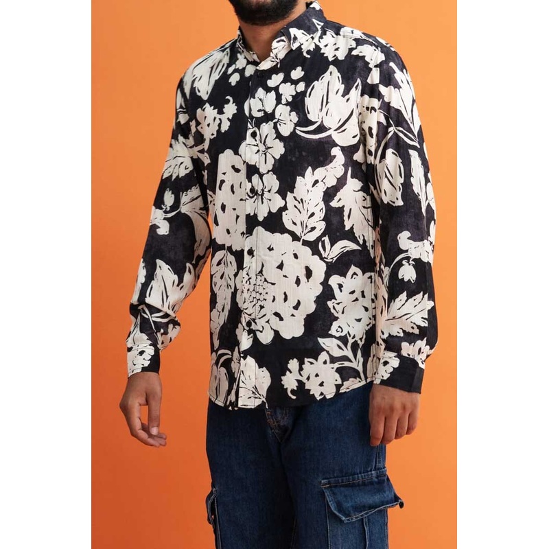 Gravity Men’s Floral Button Down Casual Shirt