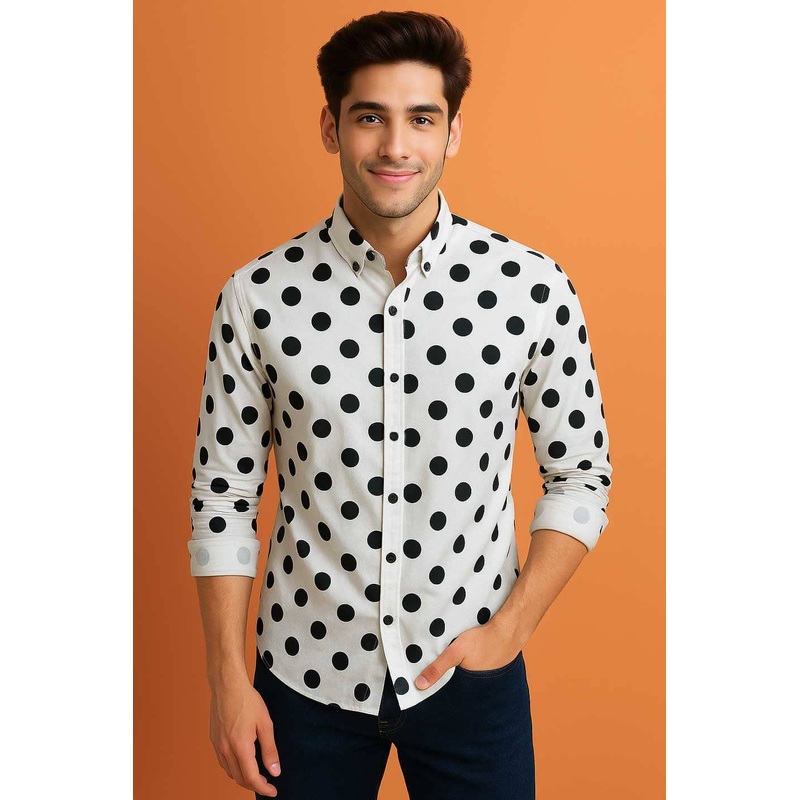 Gravity Men’s Polka Dots Casual Shirt