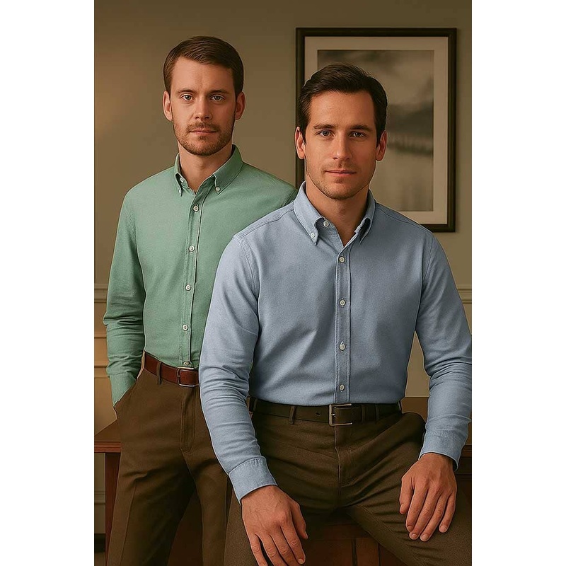 Jay Cee Men’s Textured Button Down Oxford Shirt