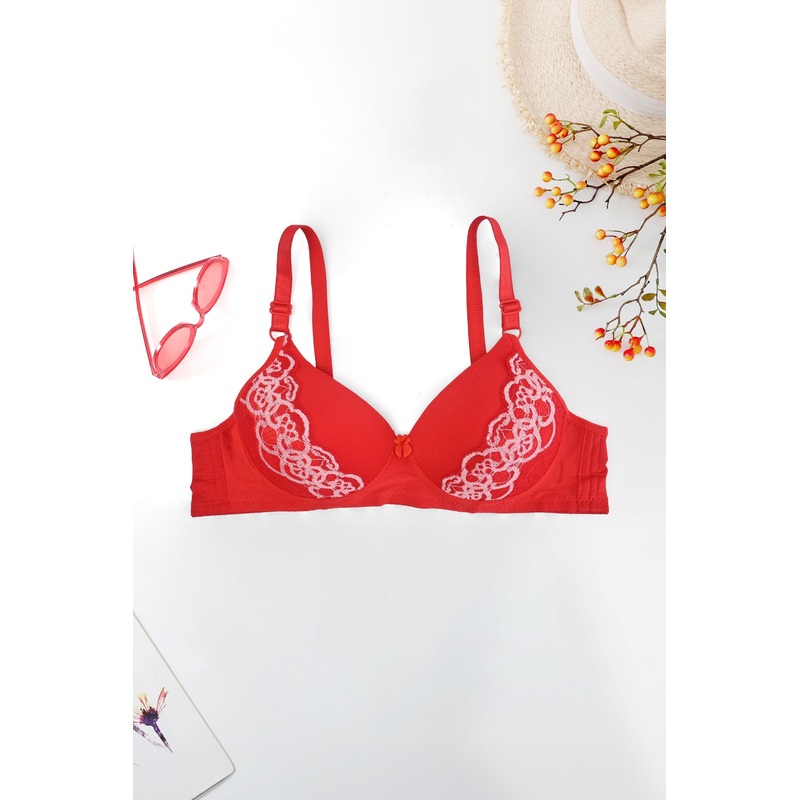 Lugeni Women’s Rosario Lace Embroidered Push Up Foam Padded Bra