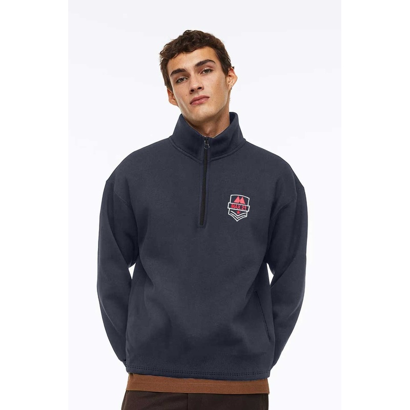Max 21 Men’s Star Logo Quarter Zipper Sweat Shirt