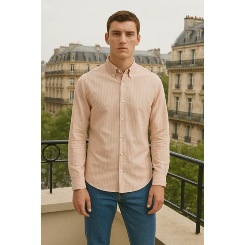 Polo Republica Men’s Button Down Striped Casual Shirt