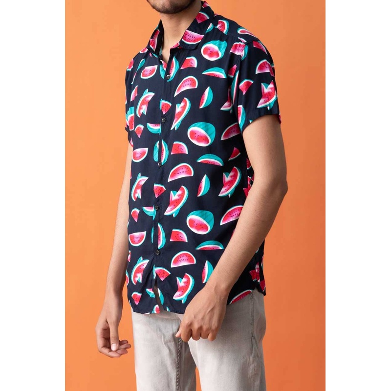 Gravity Men’s Short Sleeve Printed Casual Shirt