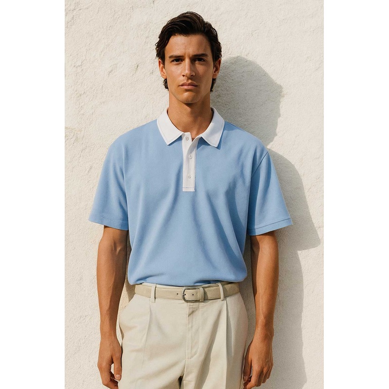 Polo Republica Men’s Contrast Collar Oversized Minor Fault Polo Shirt