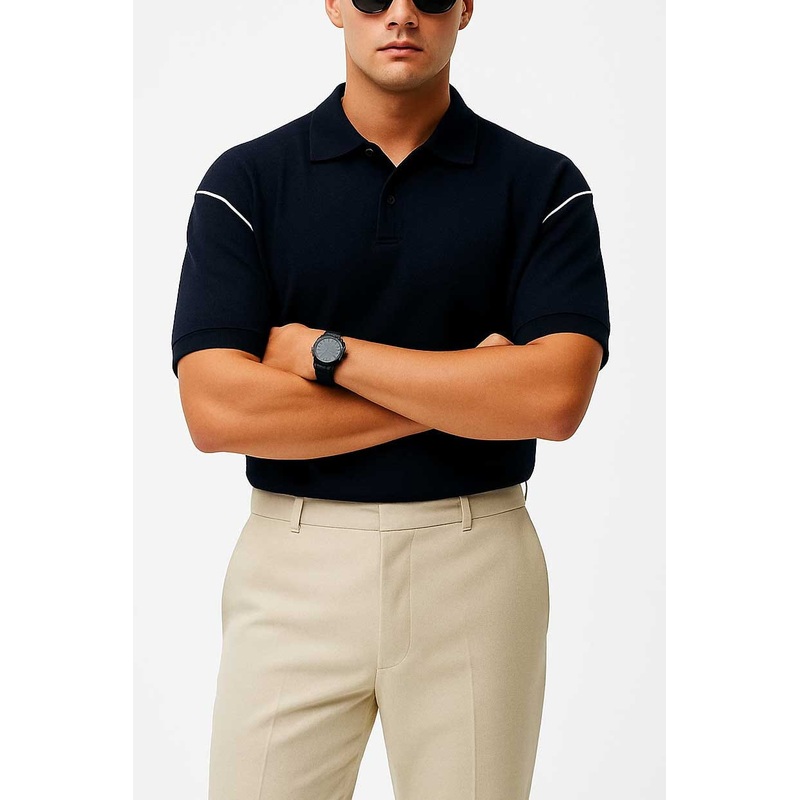 Polo Republica Men’s Contrast Piping Oversized Minor Fault Polo Shirt