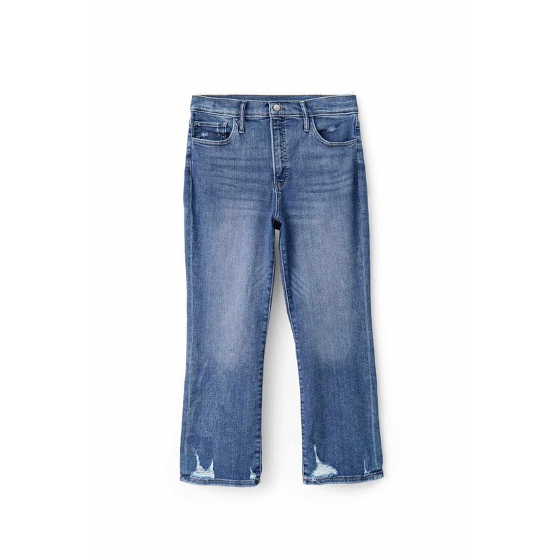 Women’s High Rise Distressed Flared Denim
