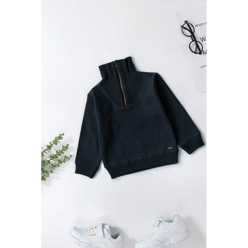 ZY Kid’s Terry Quarter Zipper Sweatshirt