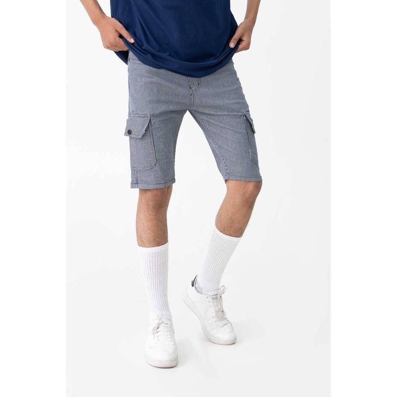 JL Men’s Thin Striped Cargo Shorts