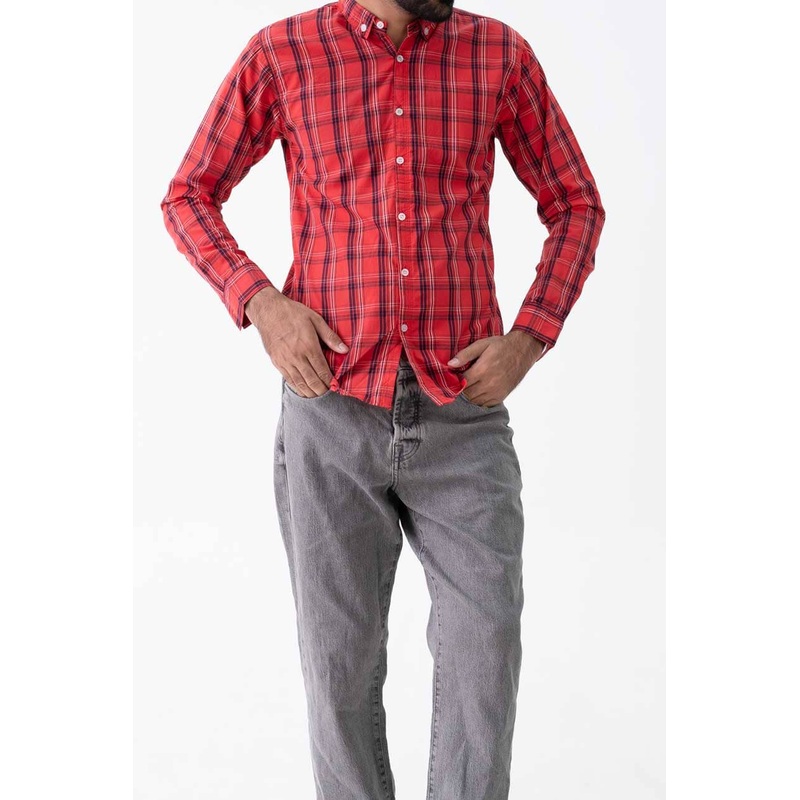 R2F Men’s Plaid Button Down Casual Shirt