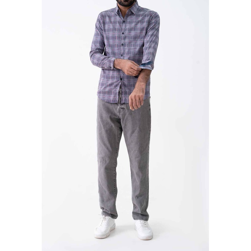 Scanners Elegant Men’s Micro Plaid Casual Shirt