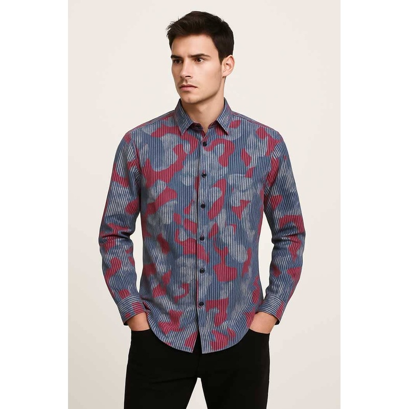 Scanners Elegant Men’s Striped Casual Shirt