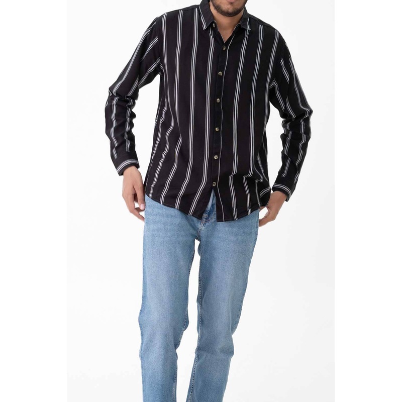 Scanners Men’s Vertical Striped Casual Shirt