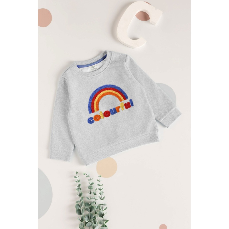 Tiny Teen Kid’s Rainbow Applique Fleece Sweat Shirt