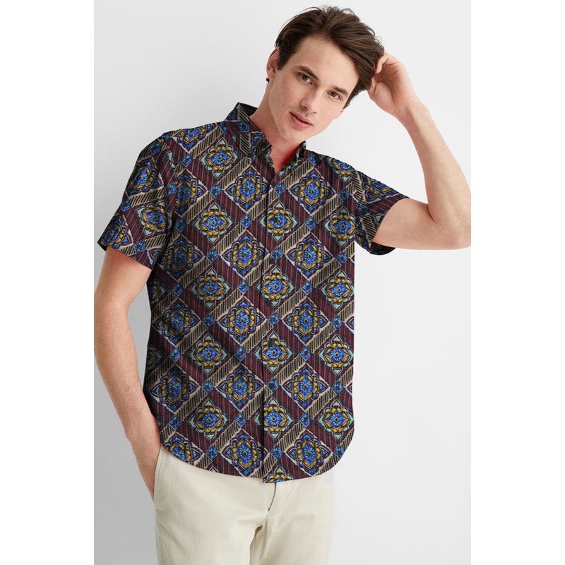 Nexoluce Men’s Slim Fit Rayong Short Sleeve Casual Shirt