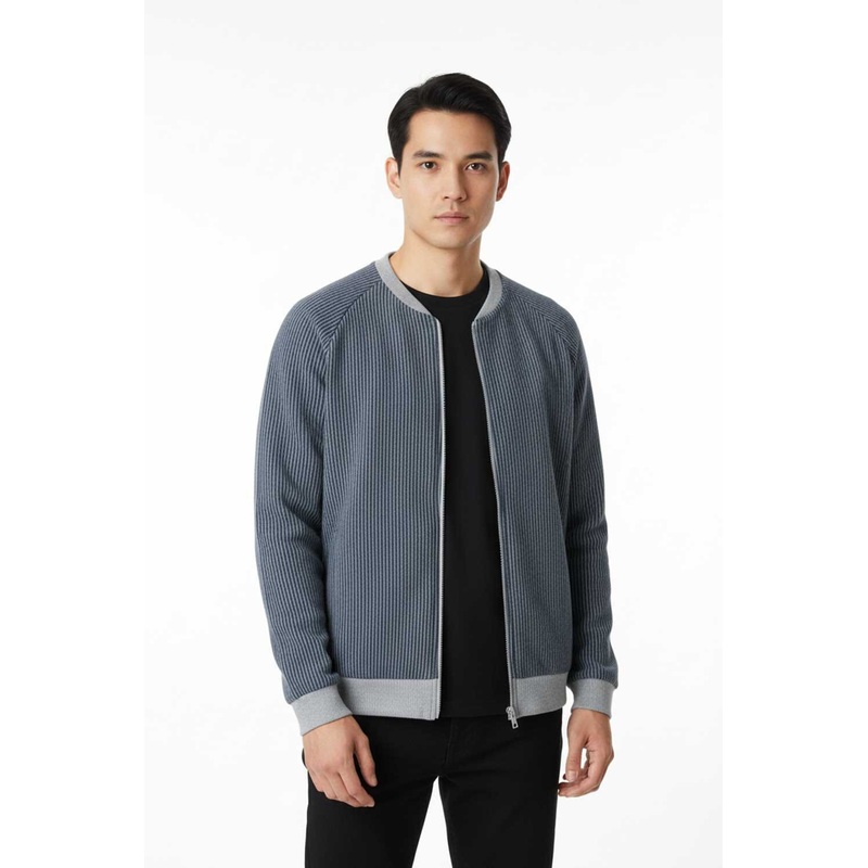 Max 21 Men’s Striped Bomber Jacket