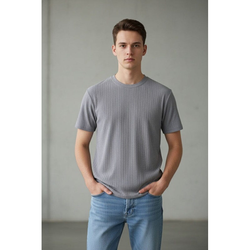 Men’s Dry Fit Self Textured Premium Tee Shirt