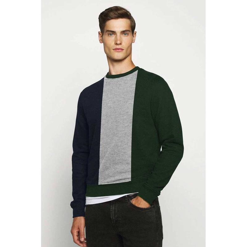 Men’s Merlo Panels Design Long Sleeve Fleece Sweat Shirt