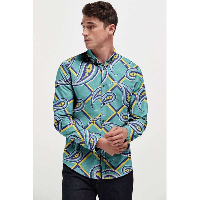 Fashion Men’s Merida Printed Design Slim Fit Casual Shirt