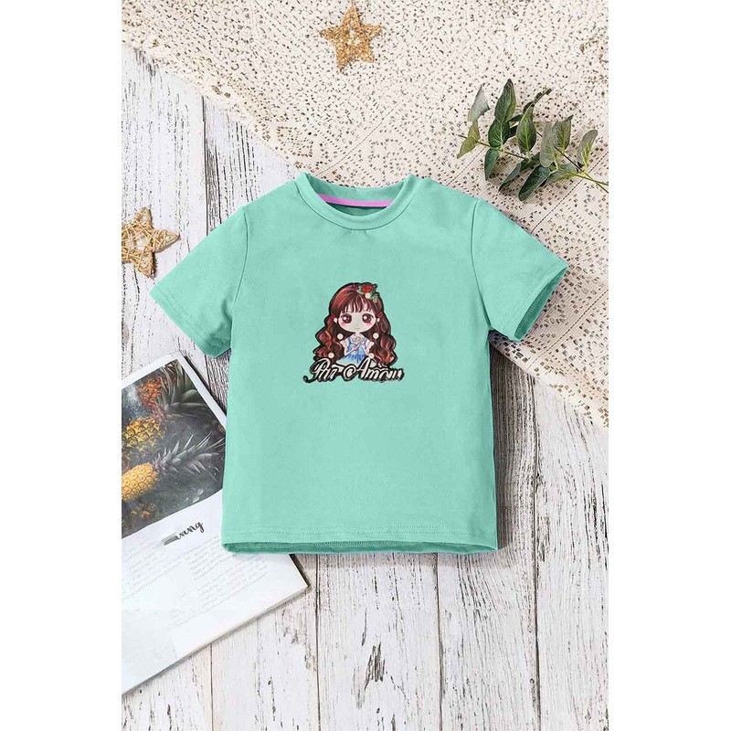 Junior Girl’s Par Amau Pearl Embellished Tee Shirt