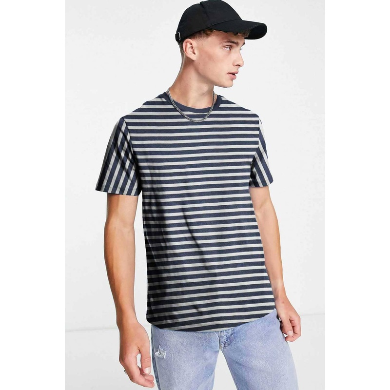 Max 21 Men’s Stripes Style Short Sleeve Tee Shirt